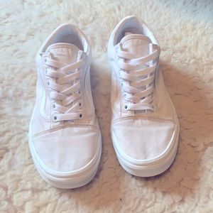 All white old school vans